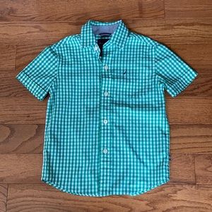 Nautica checkered short sleeve dress shirt